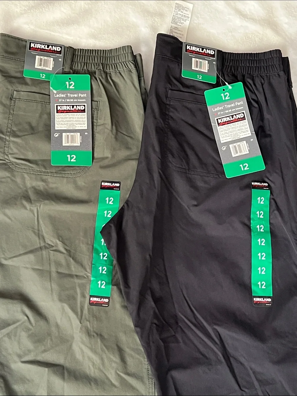 Kirkland Signature Chinos in Olive & Black size 12